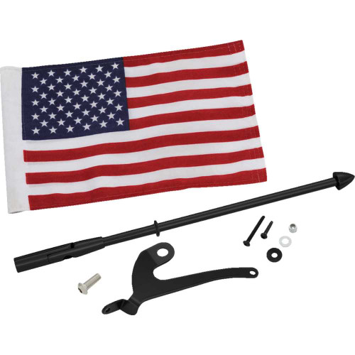 SHOW CHROME 41203LBK Show Chrome Folding Flag Pole - Left - Black - Can-Am Rt/F3 41-203Lbk