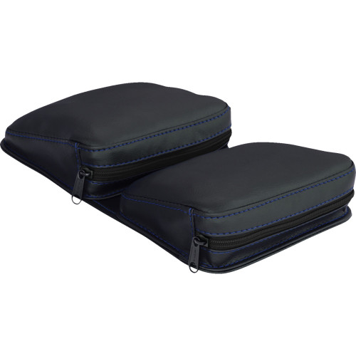 Show Chrome Kaliber Dash Pouch - Black With Blue Stitching H44-4Blue