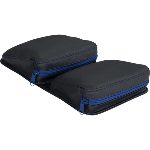 SHOW CHROME H444ZBLUE Show Chrome Kaliber Dash Pouch - Black With Blue Zipper H44-4Zblue