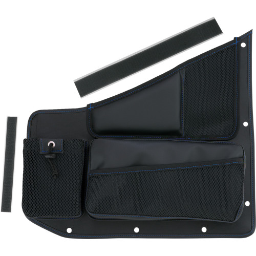 Show Chrome Kaliber Organizer - Passenger - Black W/ Blue Stitching H44-7Pblu