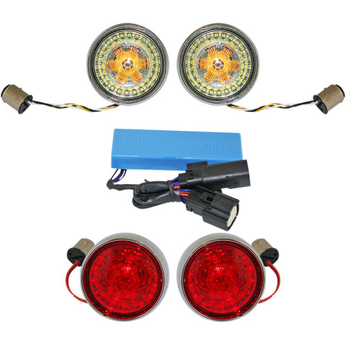 Custom Dynamics Full Bullet Turn Signal Conversion Kit - Chrome Pb-Ss-Bb-C