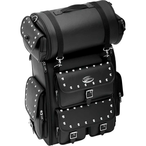 SADDLEMEN EX000263 Saddlemen Sissy Bar Bag - Desperado - Black Studded Ex000263