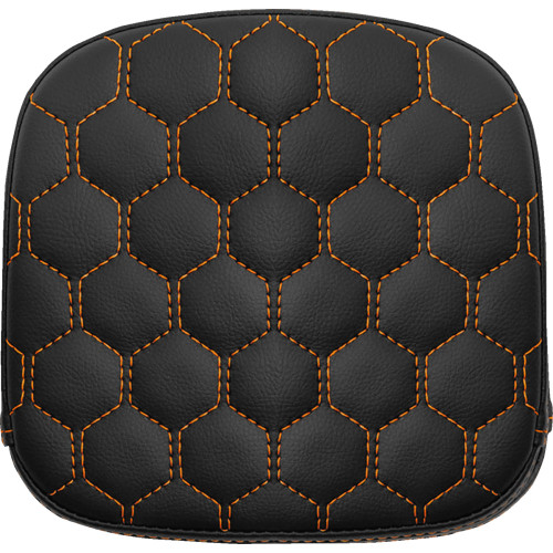 Sissy Bar Pad - Honeycomb - Orange Stitching 040749Ora
