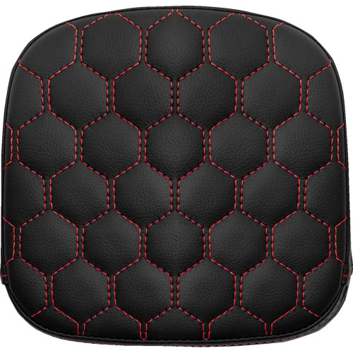 SADDLEMEN 040749RED Sissy Bar Pad - Honeycomb - Red Stitching 040749Red