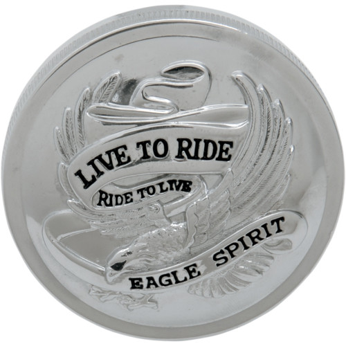 Drag Specialties "Live To Ride" Gas Cap - Non-Vented - Chrome