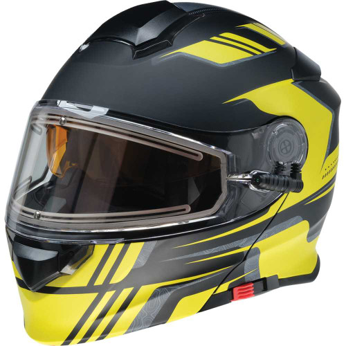 Z1R 0120-0839 Solaris Helmet - First Tracks - Electric - Dual Pane - Black/Hi-Viz - Medium