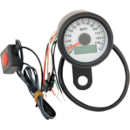 DRAG SPECIALTIES 2210-0260 Drag Specialties Programmable Mini Electronic Speedometer With Odometer/Tripmeter - 1.87" - Black