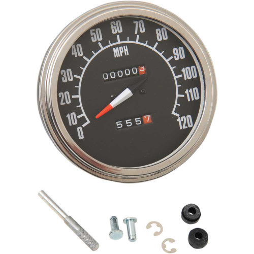 DRAG SPECIALTIES DS-243861 Drag Specialties 5" Mph Fl-Style 1:1 Speedometer - '68-'84 Black Face