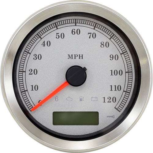 Drag Specialties Programmable Speedometer - Silver Face - Mph