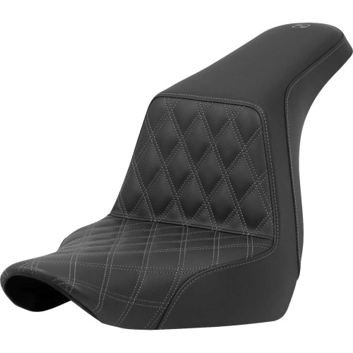 SADDLEMEN 8182917202 Step-Up Seat - Front Lattice Stitch - Gray Stitch - Fxlr/Flsb '18-'21 818-29-17202