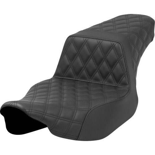 Step-Up Seat - Full Latice Stitch - Black - Extended Reach - Street Glide/Road Glide 823-07E-175