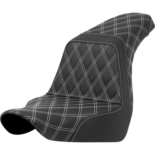 SADDLEMEN 8182917506 Step-Up Seat - Full Lattice Stitch - White Stitch - Fxlr/Flsb '18-'21 818-29-17506