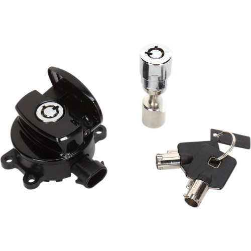 Drag Specialties Side Hinge Ignition Switch With Fork Lock - Black
