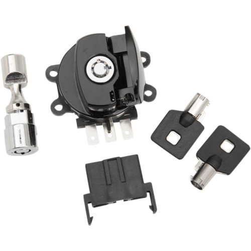 DRAG SPECIALTIES 2106-0253 Drag Specialties Side Hinge Ignition Switch With Fork Lock - Gloss Black