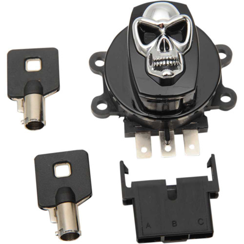 DRAG SPECIALTIES 2106-0423 Drag Specialties Ignition Switch - Skull - Black