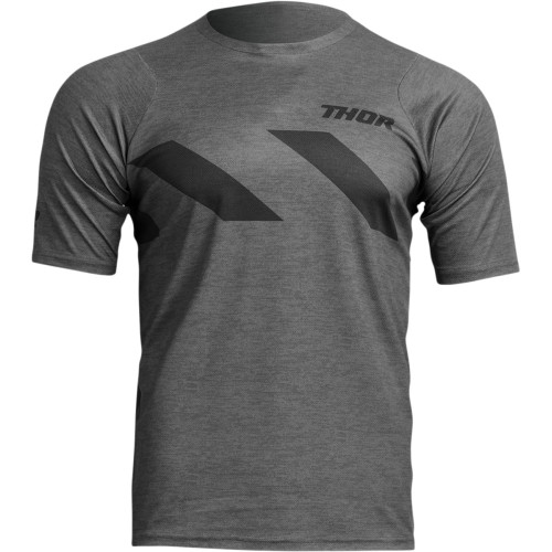Thor Assist Hazard Short-Sleeve Jersey - Charcoal/Heather - 2Xl