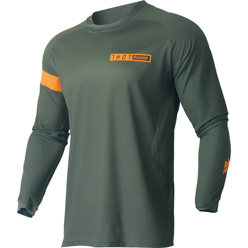 THOR 2910-7482 Thor Range Jersey - Army Green/Orange - Small