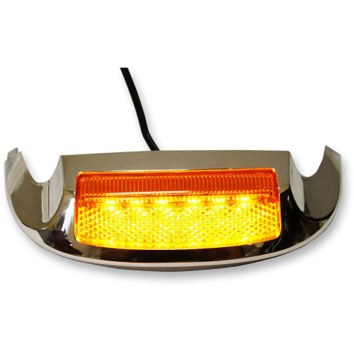 CUSTOM DYNAMICS GENFTAA Custom Dynamics Led Front Fender Tip - Amber Led/Amber Lens - Chrome Gen-Ft-Aa