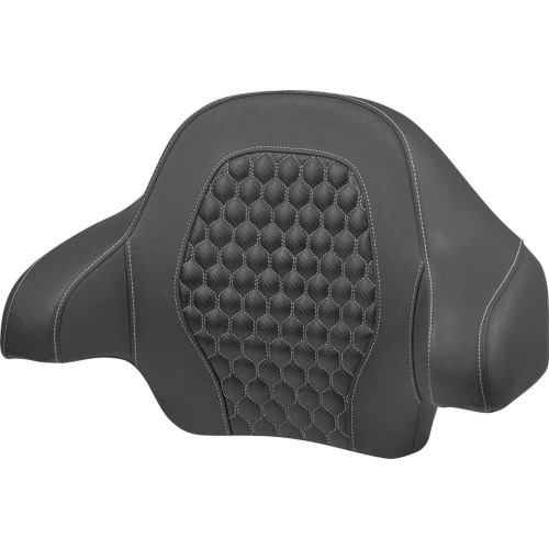 SADDLEMEN 8140715105 Tour Pack Backrest Pad - Honeycomb - Silver Stitching - Flh/Flt '14-'24 814-07-15105
