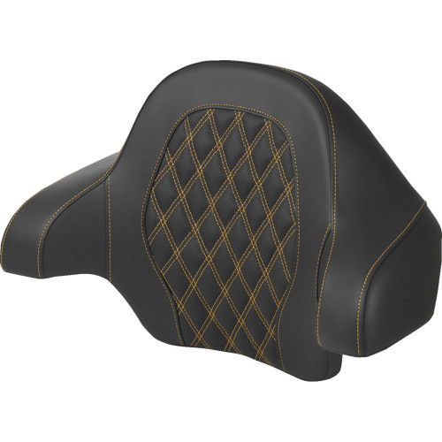 Tour-Pak Backrest Pad - Lattice Stitch - Gold Stitch - Fl '14-'24 814-07-15007