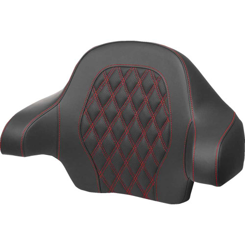 SADDLEMEN 8140715004 Tour-Pak Backrest Pad - Lattice Stitch - Red Stitch - Fl '14-'24 814-07-15004