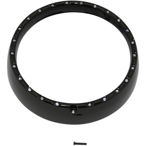 Custom Dynamics Halo Headlight Trim Ring - Flht '06-'13 - Black Cdtb-7Tr-2B