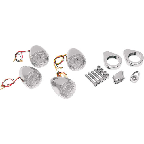 DRAG SPECIALTIES 2020-0274 Drag Specialties Turn Signal Kit - Clear/Red