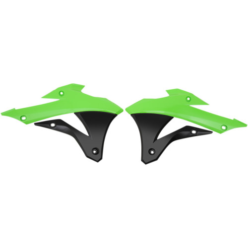 Ufo Radiator Covers - Green/Black Ka04728-999