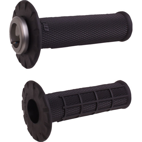 Universal Lock-On Half Waffle Grips - Black/Black H21Uhwb
