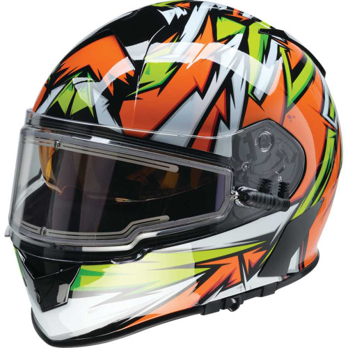 Z1R 0101-17228 Warrant Snow Helmet - Neuron - Orange/Green - 2Xl