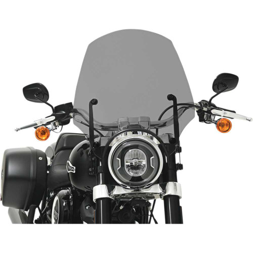 MEMPHIS SHADES MEP5273 Memphis Shades El Paso Windshield - 17" - 9" Headlight Cutout - Black Smoke Mep5273