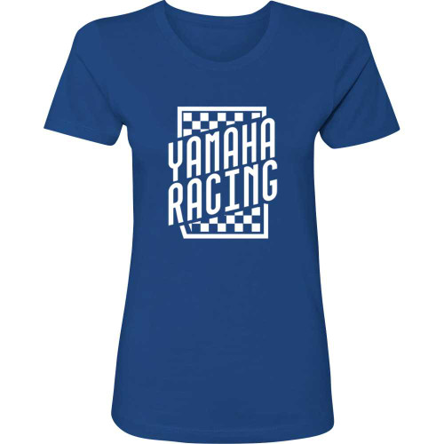 YAMAHA APPAREL NP21SL3112S Yamaha Apparel Women'S Yamaha Racing Check T-Shirt - Blue - Small Np21S-L3112-S