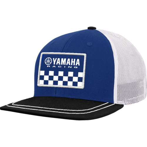 YAMAHA APPAREL NP21AH3198 Yamaha Apparel Yamaha Racing Hat - Flat Bill - Black/Blue Np21A-H3198