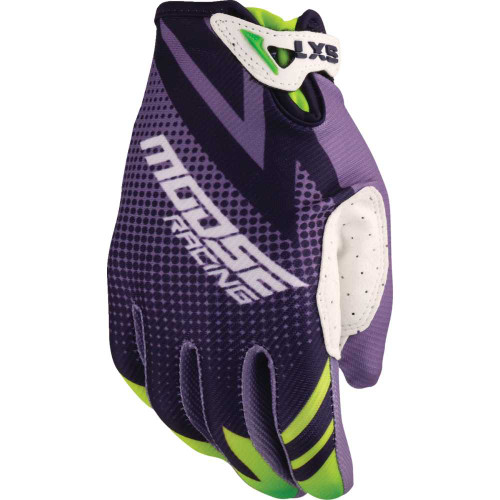 MOOSE RACING 33321895 Youth Sx1 Gloves - Purple/Green - Large 3332-1895