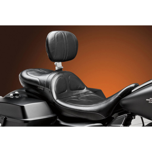 Le Pera Maverick Daddy Long Legs Seat - With Backrest - Black - Stitched - Fl '08-'23 Lk-957Dlbr