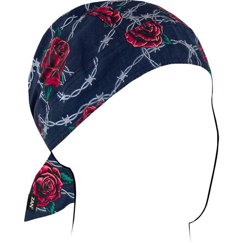ZAN HEADGEAR Z604 Zan Headgear Flydanna Cotton Headwrap - Barbed Wire Roses Z604