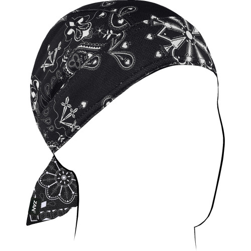 Zan Headgear Flydanna Micro-Mesh Polyester Headwrap - Black Paisley Zm001