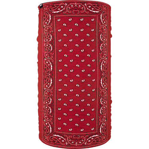 Zan Headgear Motley Tube Fleece Lined Tube - Red Paisley Tf106