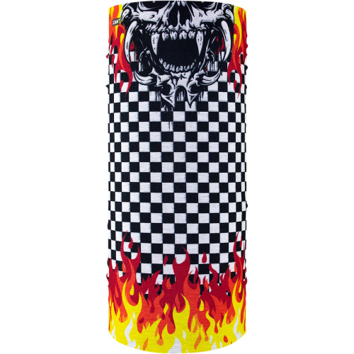 Zan Headgear Motley Tube Polyester Neck Tube - Checkered Flames T450