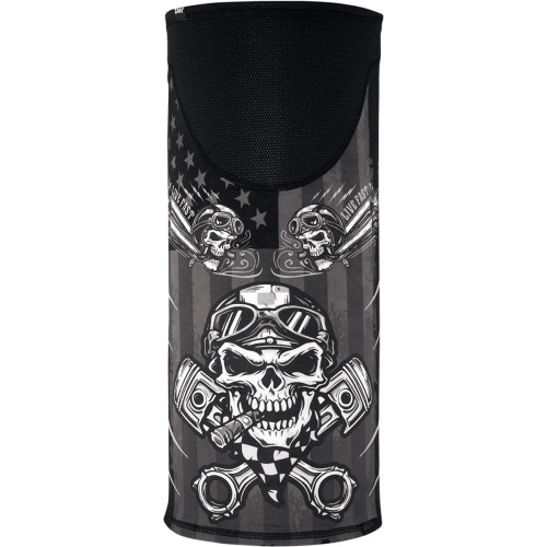 Zan Headgear Motley Tube Sportflex Windproof Neck Tube - Biker Skull Tw712