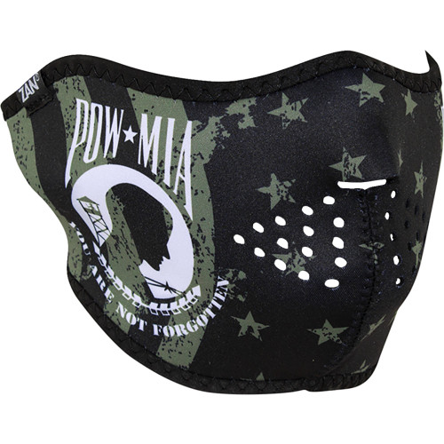 Zan Headgear Neoprene Half Mask - Pow Mia Flag Wnfm612H Zan Headgear Neoprene Half Mask - Pow Mia Flag Wnfm612H