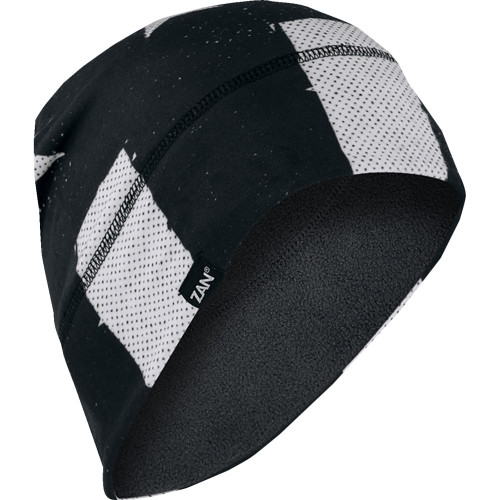 Zan Headgear Sportflex Fleece Beanie - Black/White Flag Whlf091
