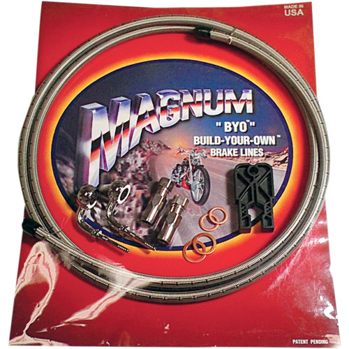 Magnum Shielding Brake Line Kit - Single Disc - 7/16"-Straight - 6' - Stainless Steel 396700A