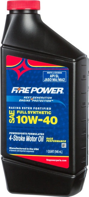 Fire Power Synthetic Oil W/ Ester 4T 10W40 1Qt 12/Case 196984