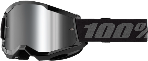 100% 50028-00013 100% Strata 2 Goggle Black Mirror Silver Lens 50028-00013