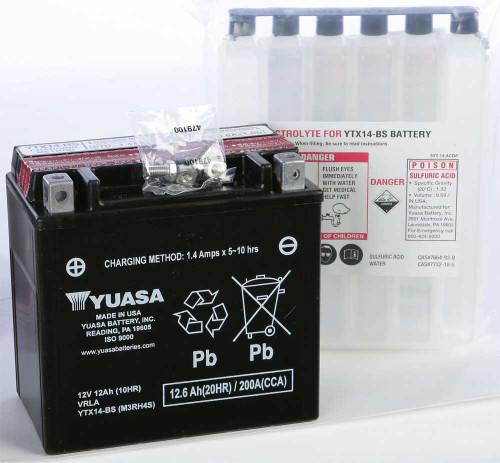 YUASA YUAM3RH4S Yuasa Battery Ytx14-Bs Maintenance Free Yuam3Rh4S
