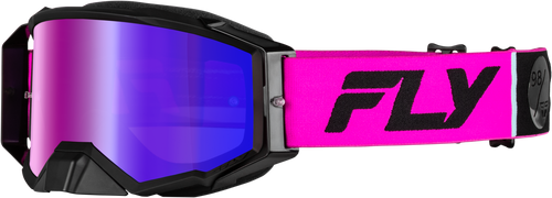 Fly Racing 37-5190 Fly Racing Zone Pro Goggle Pink/Black W/ Iridescent Red Mir/Smk Lens 37-5190