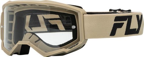 Fly Racing Youth Focus Goggle Khaki/Black W/ Clear Lens 37-51155Y