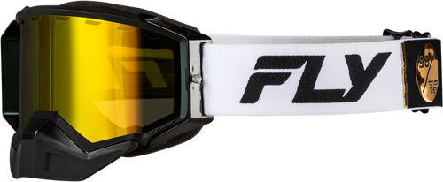 Fly Racing 37-4105 Fly Racing Zone Elite Snw Goggle Wht/Blk W/Plrzd Yellow Lens 37-4105
