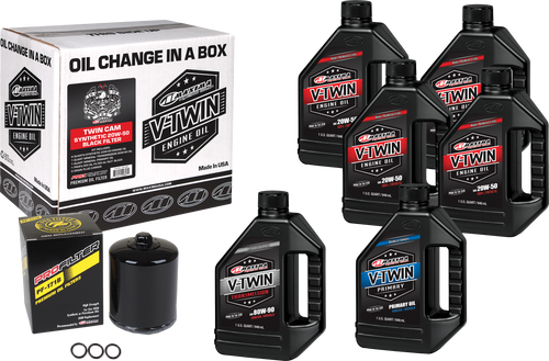 Maxima V-Twin Syn Oil Change Kit Tc Black Filer 90-119016Pb